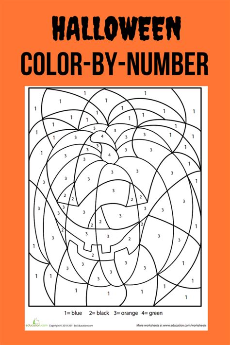 halloween color by number online