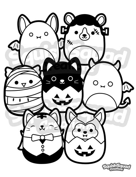 halloween coloring pages squishmallow