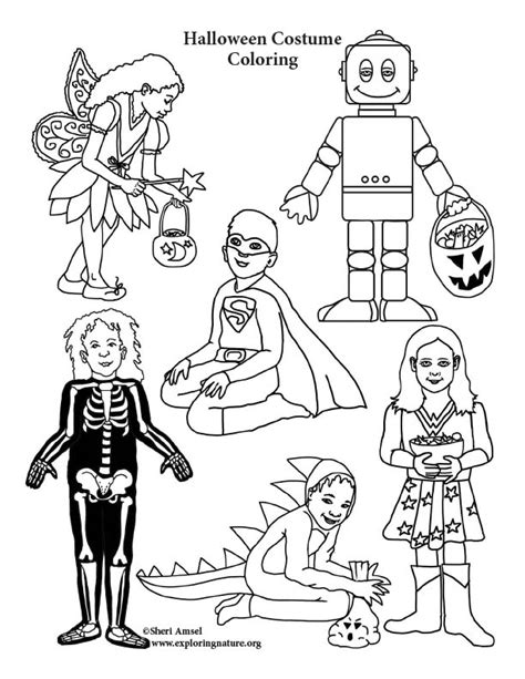 halloween costumes coloring pages