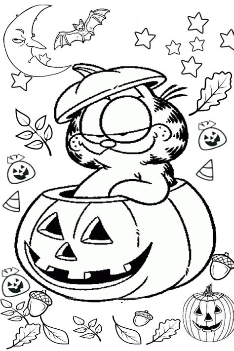 halloween garfield coloring pages