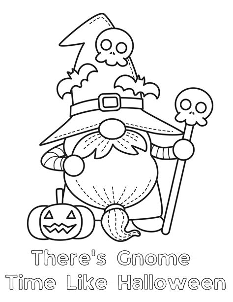 halloween gnome coloring pages