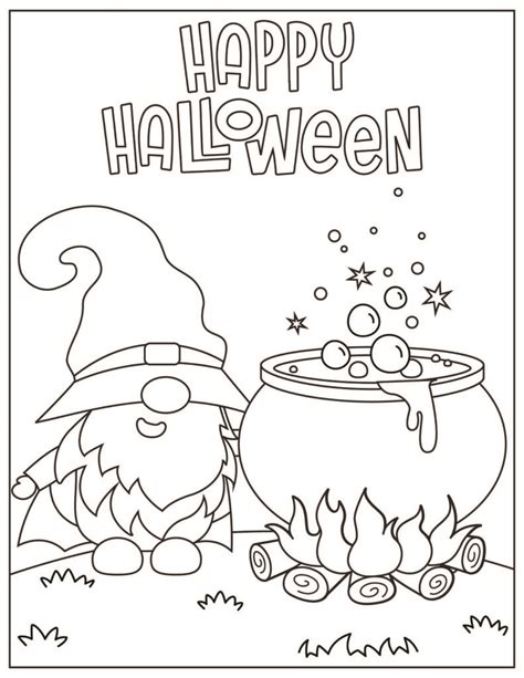 halloween gnome coloring pages