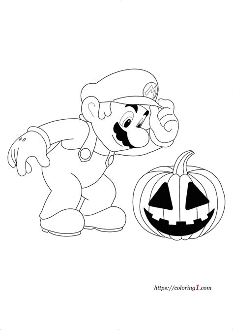 halloween mario coloring pages