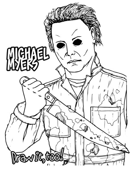 halloween michael myers coloring pages