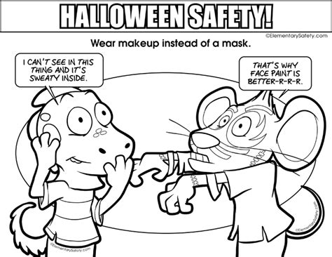 halloween safety coloring pages