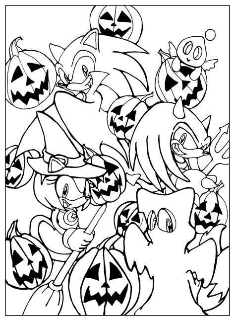 halloween sonic coloring pages