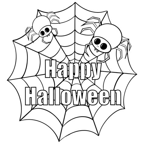 halloween spider coloring pages