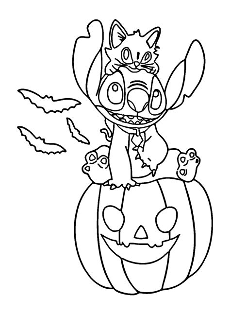 halloween stitch coloring pages