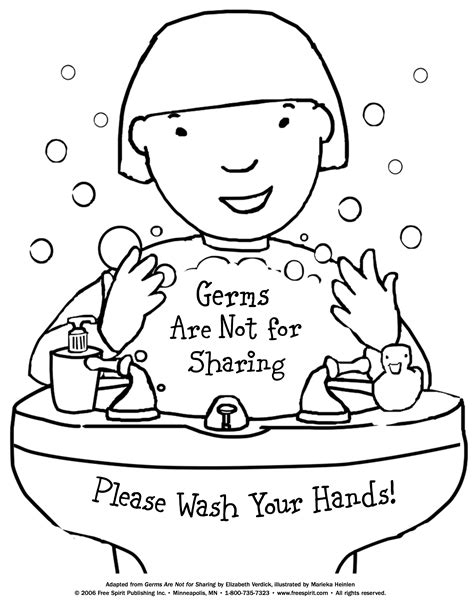 hand washing coloring pages