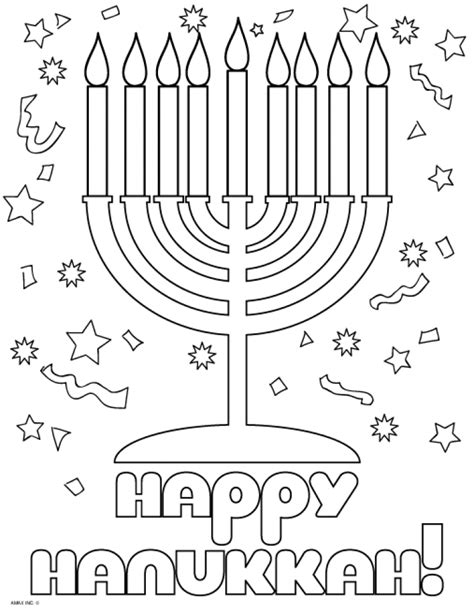 hanukkah free coloring pages