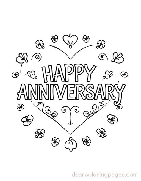 happy anniversary coloring pages