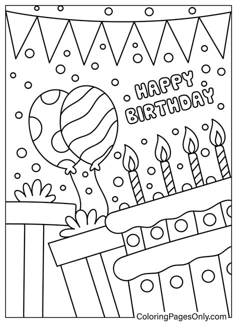happy birthday card coloring pages