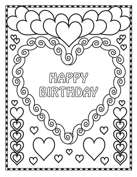 happy birthday card colour in