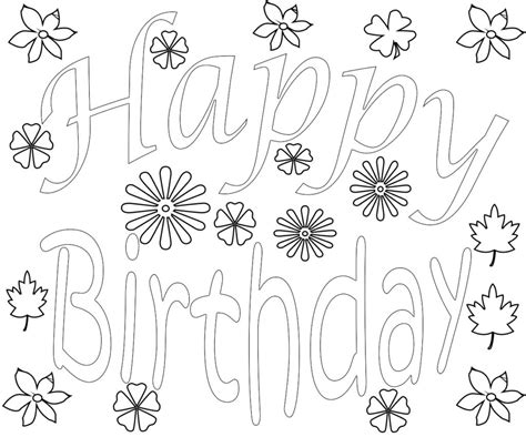 happy birthday coloring pages for adults
