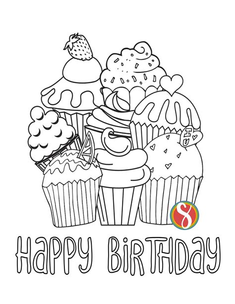 happy birthday coloring pages pdf