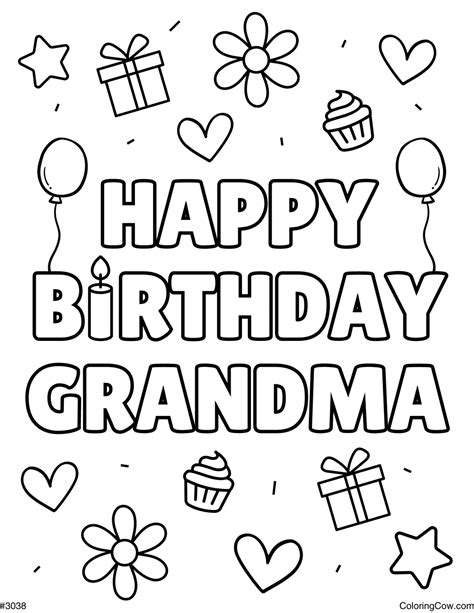 happy birthday grandma coloring pages
