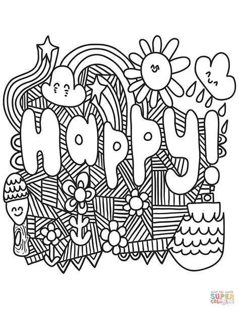 happy colouring pages
