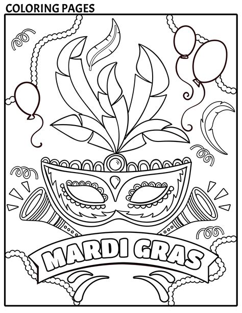happy mardi gras coloring pages