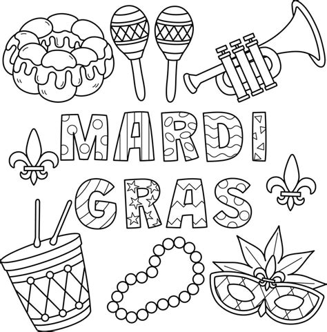 happy mardi gras coloring pages