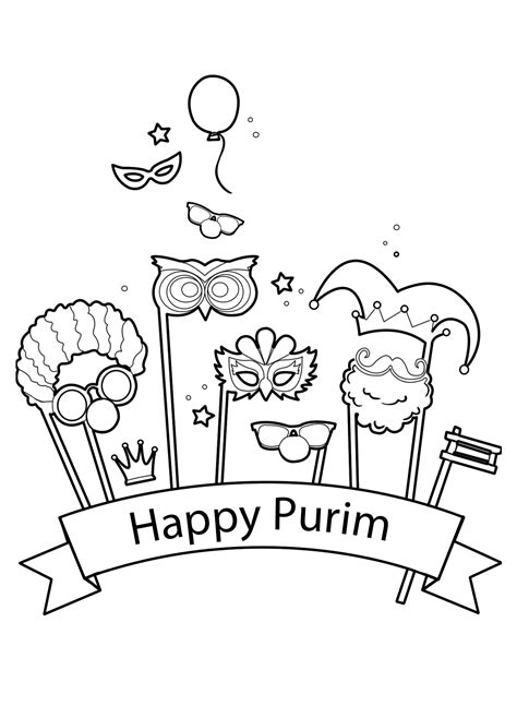 happy purim coloring pages