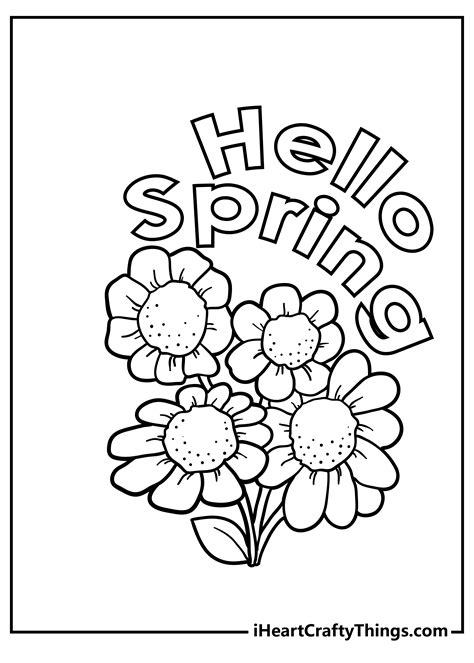 happy spring coloring pages