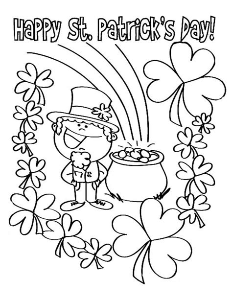 happy st patrick's day coloring pages