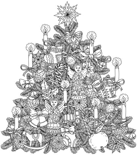 hard christmas coloring pages