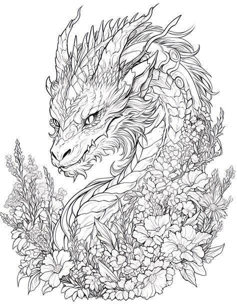 hard dragon coloring pages for adults