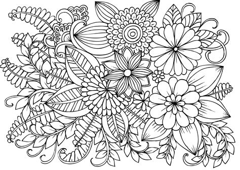 hard flower coloring pages