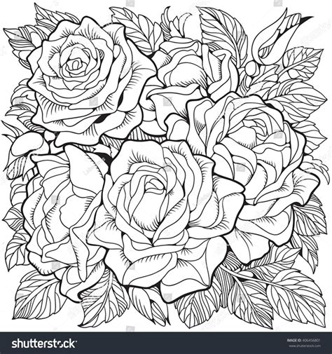 hard rose coloring pages