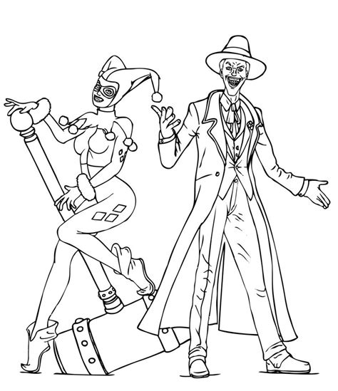 harley quinn and joker coloring pages