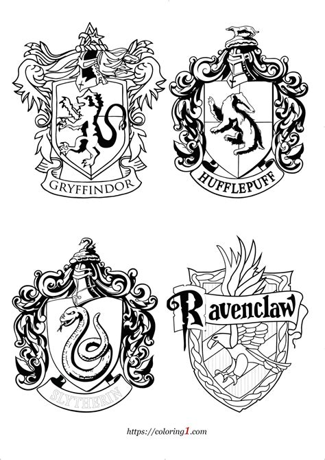 harry potter house coloring pages