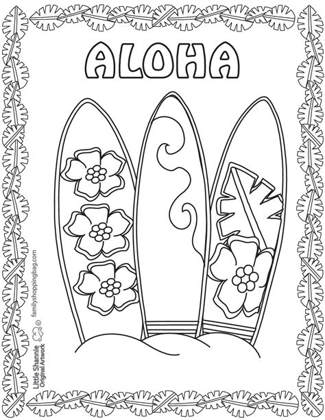 hawaii coloring pages free printables