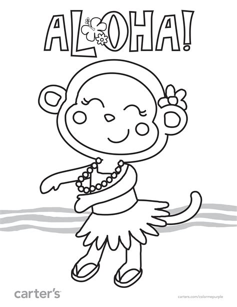 hawaiian themed coloring pages