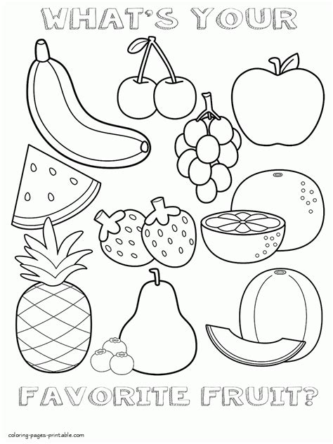 healthy food coloring pages