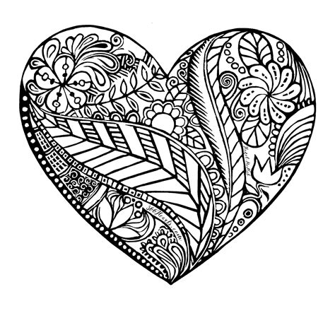 heart adult coloring pages