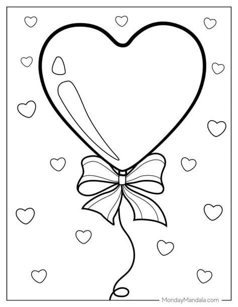 heart balloons coloring pages