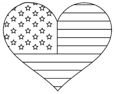 heart flag coloring page
