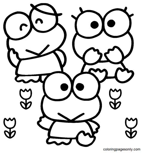 hello kitty and keroppi coloring pages