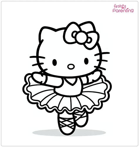 hello kitty ballerina coloring pages