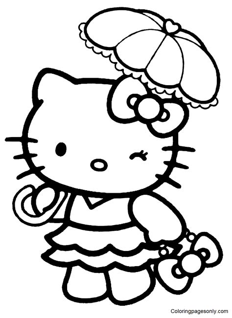 hello kitty coloring pages free