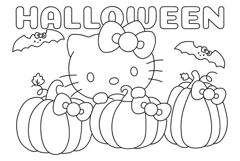 hello kitty coloring pages halloween