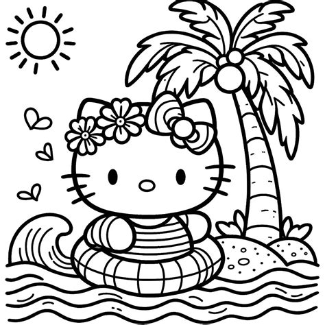 hello kitty colouring pages