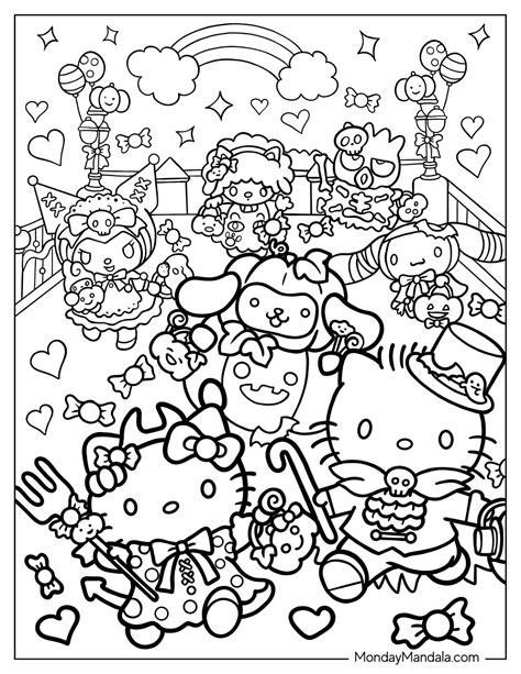 hello kitty sanrio coloring pages