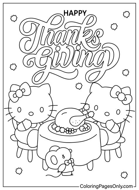 hello kitty thanksgiving coloring pages