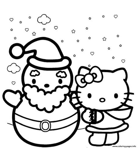 hello kitty winter coloring pages