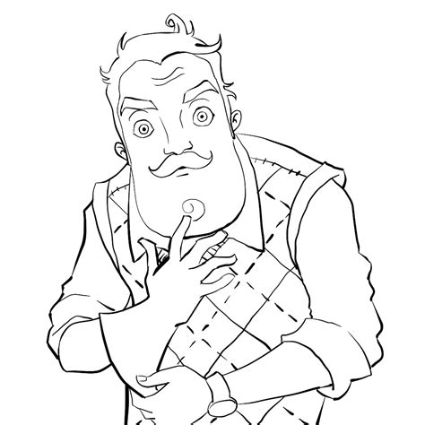 hello neighbor coloring page