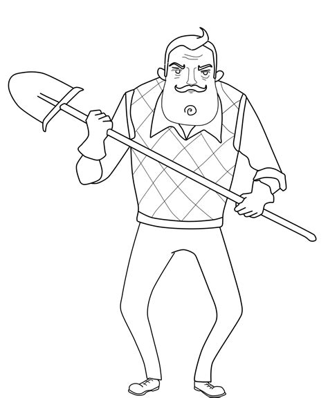 hello neighbor coloring pages