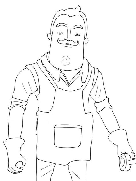 hello neighbor coloring pages