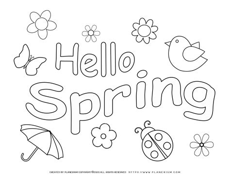 hello spring coloring